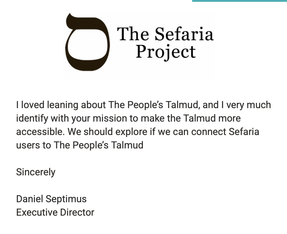 The Sefaria Project letterhead